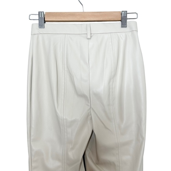 NWT Jason Wu XS Vegan Faux Leather Neutral Split Leg Trousers - Picture 5 of 10